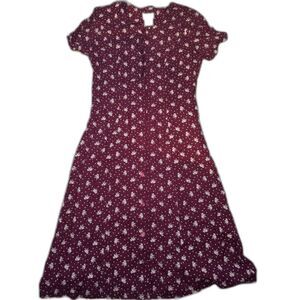 VTG Size 8 Red Button Down Debra Martin Dress